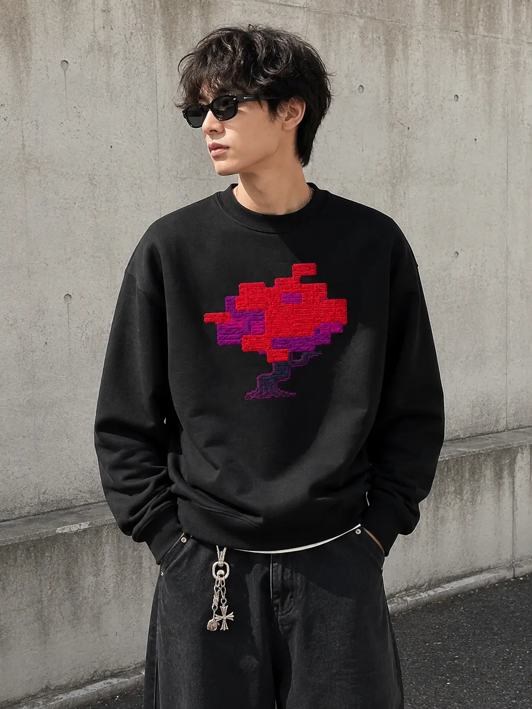 Deltarune Forgotten Man embroidered  | Aesthetic Indie RPG Tee | Pixel Art Graphic T-Shirt | Alt Gamer Merch