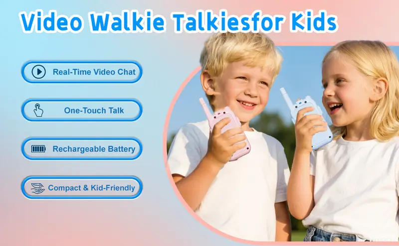 2pack kids Rechargable vedio walkie talkies toys with camera boys and girls daliy holiday walkie talkies gifts