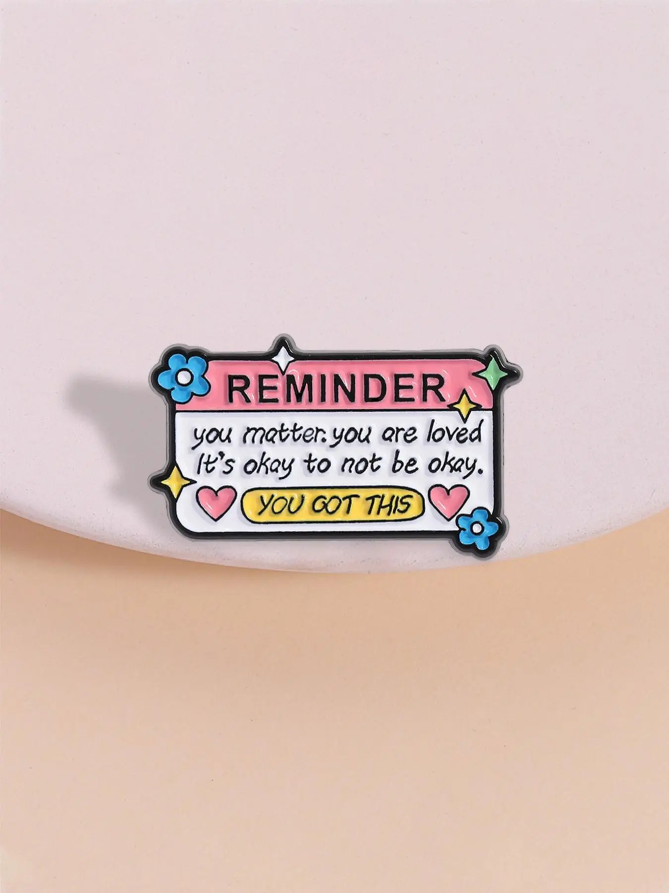 Mother's Day Gift You Matter Letter Pattern Brooch, Cute Positive Quote Pin, Uplifting Brooch for Anxiety Relief, Thoughtful Psychological Healing Gift, Flower Brooch Pin, Lapel Brooch, Lapel Pins, Alloy Brooch Pin