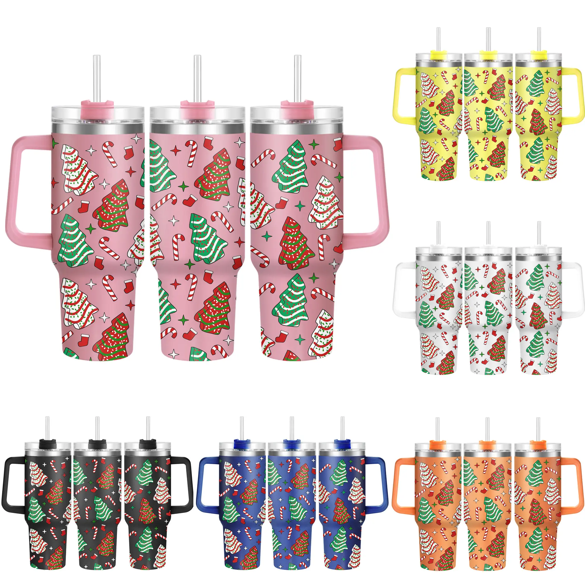 Christmas Cups 40 oz Tumbler With Lid, Insulated Mug Tumbler, Insulated Drinkware, Christmas Gifts, Christmas Elements Print 40oz Stainless Steel Water Bottle, Thanksgiving Gifts, For Family, Vacuum Insulated Tumbler