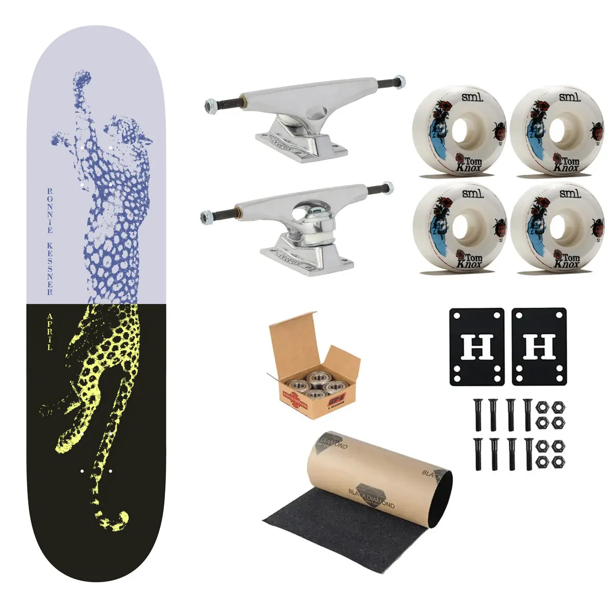 April Premium Complete Skateboard Kessner Two Tone 8.5" Ft. Krux/SML/Independent