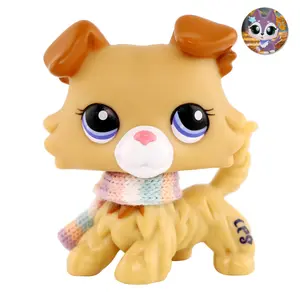 Pet Shop Collie Shepherd Dog Collectible Animal Action Figures Bobble Head Play Pack Collectable Cute Cartoon Figurine with Vivid Colors and Durable Materials