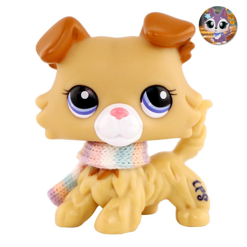 Pet Shop Collie Shepherd Dog Collectible Animal Action Figures Bobble Head Play Pack for LPS Collectable Cute Cartoon Figurine with Vivid Colors and Durable Materials