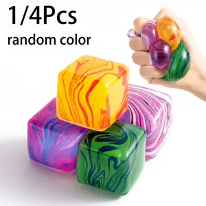 1/4pcs Squishy Fidget Toys Stress Cube Bulk, Slow Rising Stress Balls for Kids, Sensory Fidget Toys, Classroom Prizes, Party Favors