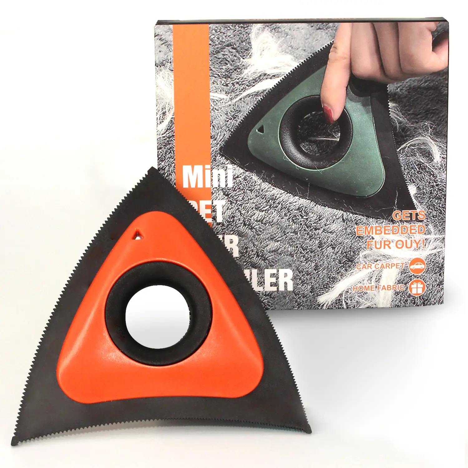 Triangle Dog Hair Remover for Car Interior, Multi-Color Carpet & Couch Detailing, Effective Tool for Auto Detailing