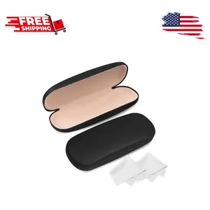 Glasses Case, 2 Pack Eyeglass Case with Cleaning Cloth Glasses Case, 2 Pack Eyeglass Case with Cleaning Cloth