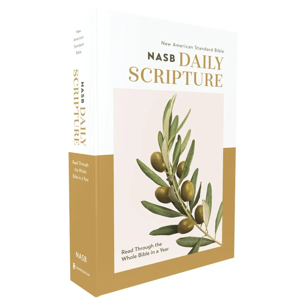 NASB, Daily Scripture, Paperback, White/Olive, 1995 Text, Comfort Print: 365 Days to Read Through the Whole Bible in a Year