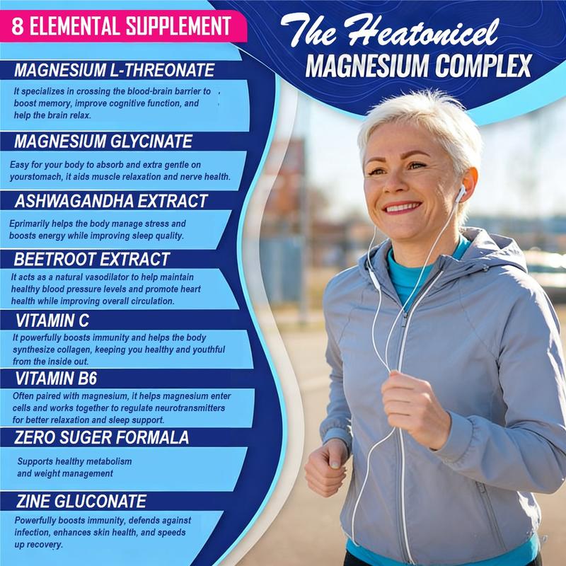 【Buy 1 Get 1】Heatonicel Calm & Sleep Supplement 1000mg for Fall Asleep Faster, Stay Asleep Longer with Magnesium Glycinate &  Magnesium L-Threonate,90 Capsules