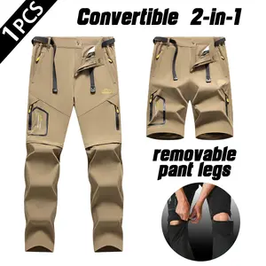 Men’s 2-in-1 Convertible Hiking Pants with Removable Legs, Weather-Resistant Adventure Pants for Outdoor Activities, Travel, Adventure Men's Pants, Weather-Resistant Men's Pants