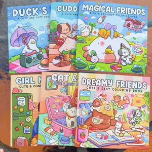 3/6 Pieces Cute Coloring Book Set,  Rich Patterns, Enjoy Drawing Process, Stress Relief Art, Perfect for Daily Leisure & Holiday Gifts