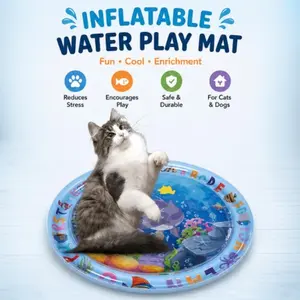 Pet Water Sensory Play Mat | Summer Cool Inflatable Water Bed for Cats & Dogs