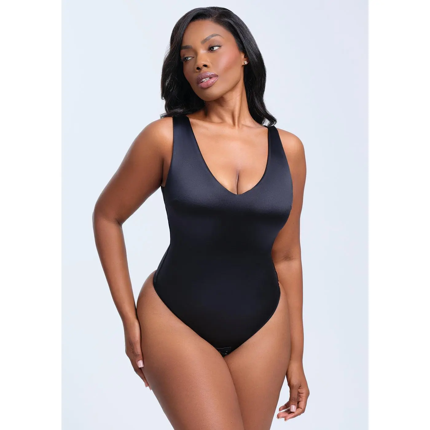 SatinSculpt Tank Bodysuit Thong