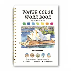 World Architecture Coloring Book, Watercolor Practice Workbook for Beginners, Perfect Gift for Art Lovers and Novices, Ideal for Creative Expression