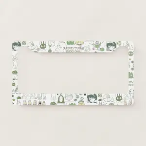 Studio Ghibli Aesthetic License Plate Frame Kawaii Anime Car Decor For Truck SUV Totoro Spirited Away Gift Idea For New Car Owner For Women