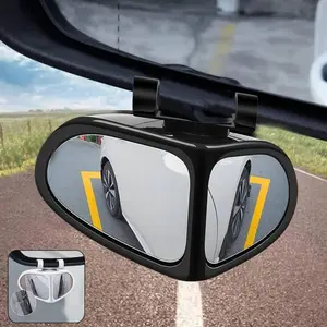 2-Pack 360° Adjustable Wide-Angle Oval Car Blind Spot Mirrors, Front & Rear Wheel Coverage Rearview Extenders, Universal Fit for Trucks SUVs Sedans, Easy No-Drill Installation