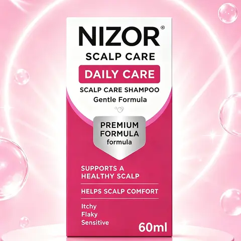 NIZOR Zinc Pyrithione Hair Care Shampoo (2 fl oz/60mL, Box-Included Mini Sample Shampoo) - Gentle Daily Liquid Cleanser, Non-Toxic Scalp Care, Refreshing, Lightweight, Easy-Rinse, Oily Roots Solutions, Paraben-Free, Sulfate-Free for Healthy-Looking Hair