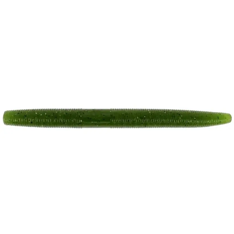 Yamamato Senko Green Pumpkin 4-Inch Fat Soft Plastic Stick Baits - Weightless, Chunky Profile, Senko Shape, for Anglers, Subtle Action, Neko/Ned/Shakey Head Rigs, 10-Pack