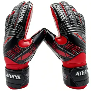 Soccer Goalie Gloves with Fingersave, Prevent Finger Hyperextension ,Double Wrist Protection, Super Grip Anti-Slip Latex Gloves for Adult & Youth Training & Match