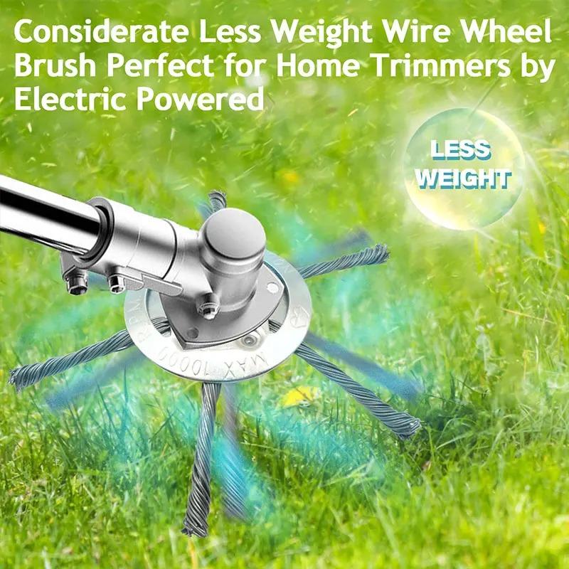 8/9inch Steel Wire Wheel Head Grass Trimmer Head Universal Weed Brush Fit Straight Shaft Brushcutter Removal Moss Rust