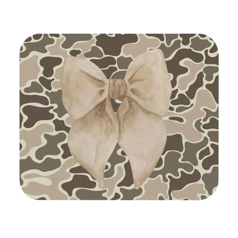 Marsh Camo "Coquette" Mouse Pad / Bow Camo Rectangle Hunting Pad / Bow Desk Pad / Coquette Computer Desk Mat / Office Decor / Gaming Mousepad