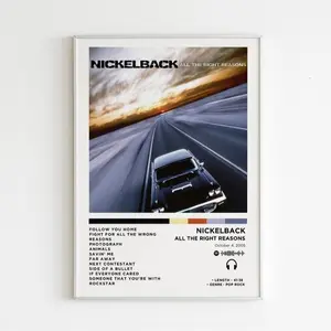Nickelback All The Right Reasons Album Poster Album Cover Poster Music Gift Music Wall Decor Album Art