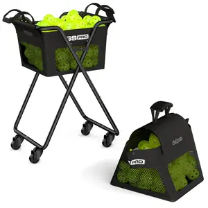 GoSports Ball Caddy with Wheels - Portable Cart holds 140 Pickleballs or 175 Tennis Balls