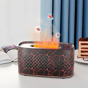 Colorful Gradients Flame Essential Oil Diffuser Elegant Desktop Map Humidifier Aromas Diffuser for Home Hotel Use Aromatherapy Machine