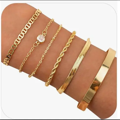 Stainless steel bracelet 6 piece set