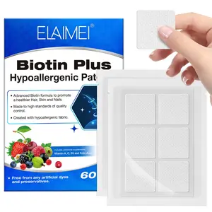 Elaimei Biotin Patch 60pcs, Hair Growth Supplement, Promotes Healthy Scalp & Stronger Nails, Easy Application, Suitable for All Ages, Base Unit Count, Rubber Working Part