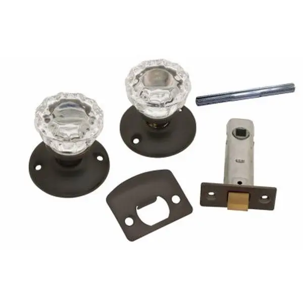 212 MAIN Vintage Bronze Passage Door Latch Set with Interchangeable Glass Knobs, Interchangeable Knob for Locking Doors, Lock Door