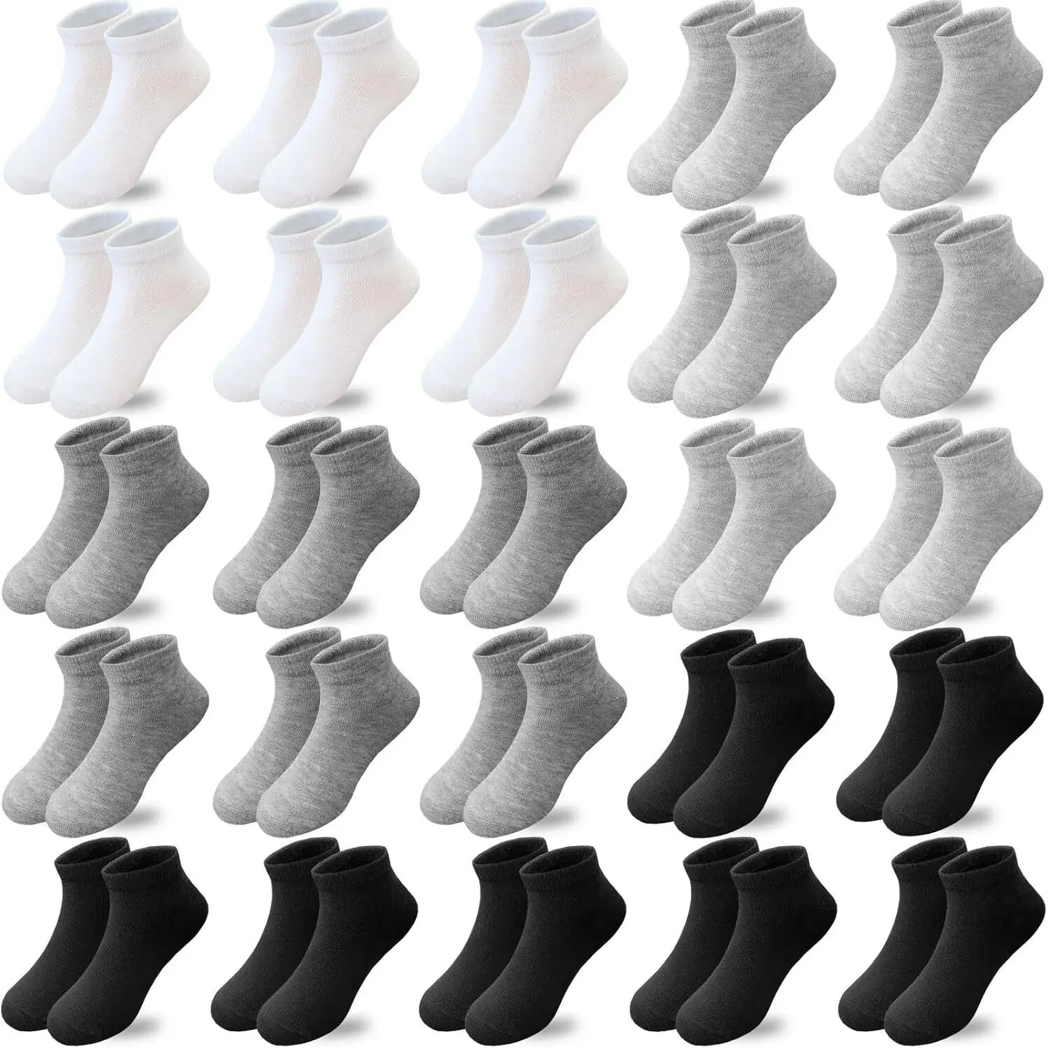 Boys Socks 25 Pairs kids Sport Ankle Athletic Socks Half Cushion Low Cut socks