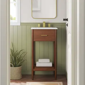 Zaire 18" Bathroom Vanity in Walnut White