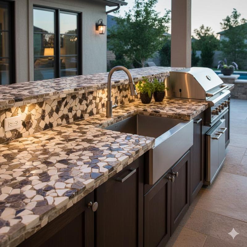 MOCHA 12"x12" Interlocking Marble