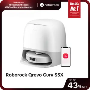 Roborock Qrevo Curv S5X Robot Vacuum and Mop, 17000Pa Suction, Zero-Tangling Design, FlexiArm Side Brush, Smart Obstacle Avoidance, Self-Washing & Drying & Emptying for Carpet, Pet Hair, Hard Floor #TikTokShopBlackFriday #TikTokShopCyberMonday