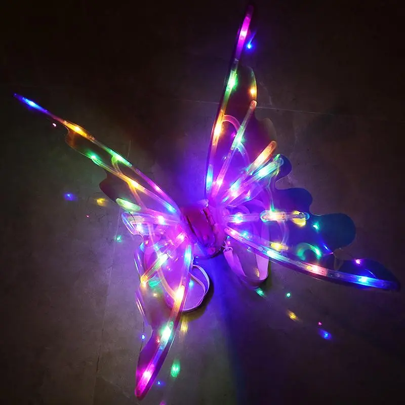 Electric Fairy Wings Costume Accessory Light Up Costume Angel Wings Girl Performance Props for Kids Toys Elf Wings Halloween Party Decorations, Dress Up Costume Cosplay Accessories