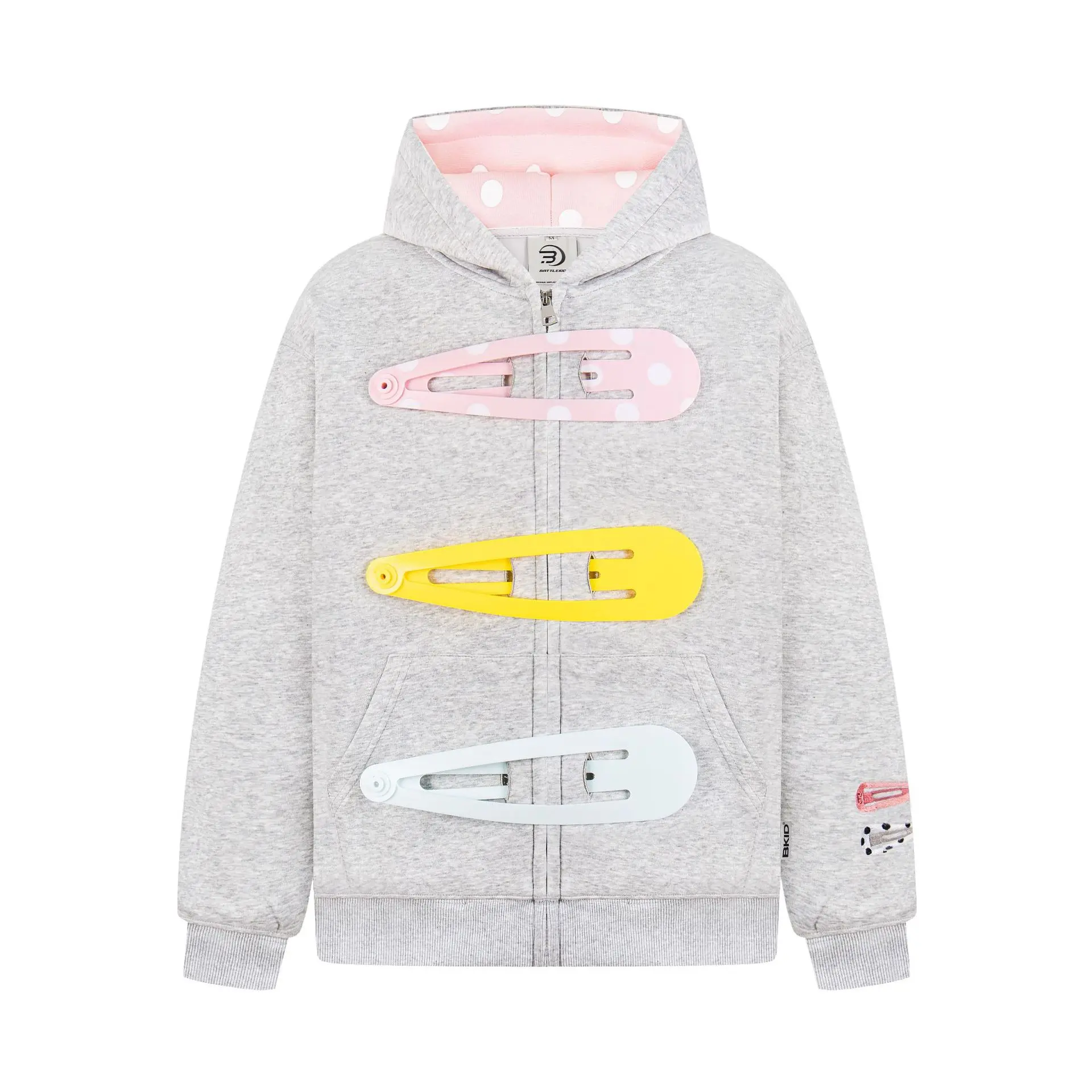 Retro Detachable Big Hair Clip Funny Zipper Hoodie Unisex Couple Loose Jacket Oversized Casual Sweatshirt 2024 New Arrival