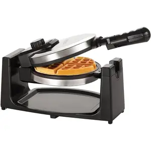 Bella Classic Rotating Belgian Waffle Maker with Nonstick Plates Removable Drip Tray Adjustable Browning Control and Cool Touch Handles Stainless Steel