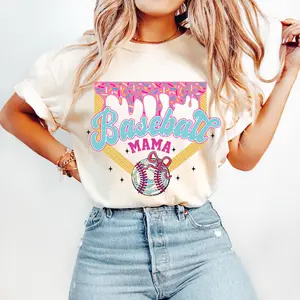 Baseball Mama Drip Shirt, Game Day Baseball Coquette Tee, Baseball Ice Cream Drip, Gift For Mom, for Women, Mother's Day Gift