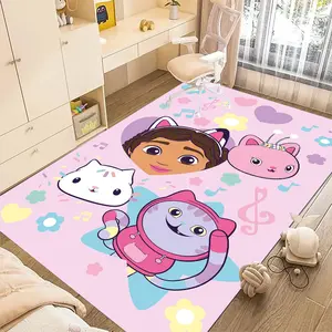 Gabby's Dollhouse(14) cartoon printed carpet, home living room, bedroom, office chair under carpet, holiday gift for family and friends, Christmas decoration carpet