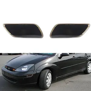 2PCS Sport Style Smoked Lens Front Side Marker lamps Lights For 2000 2001 2002 2003 2004 Ford Focus,Replace OEM 2S4Z 15A201AA 2S4Z 15A201AB, FO2550134 FO2551134
