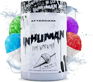 INHUMAN AFTERDARK Pre-Workout Powder - 21 Servings, Vegan, Gluten-Free, Soy-Free, 400mg Caffeine, No Crash, Candy Rope - Supplement