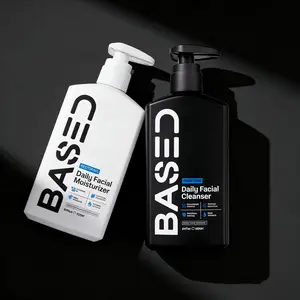 BASED Men's Squalane Rosehip Skincare Duo | Purifying Wash & Moisturizer | Non-Toxic Transparent Ingredients Daily Care