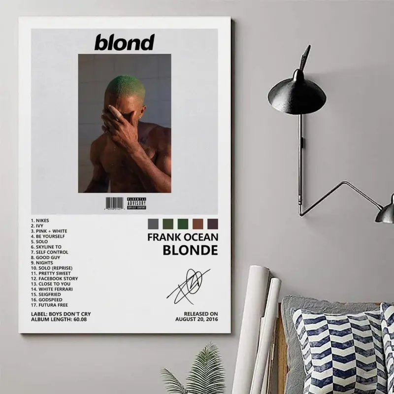 Frank Ocean Blonde Poster – Aesthetic Album Cover Canvas, Bedroom Wall Art, Music Fan Decor