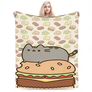 Cozy Pusheens Cartoon Cats  Blanket Merch Bedding Decorative  Throws And Blankets Super Warm Flannel For Office