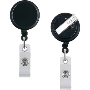 5 Pack Retractable ID Badge Holder Badge Reels with Swivel  Clip Bulk Pack Badge Holders by  Badges (5 Packs, Black)