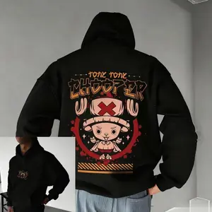 #OP Chopper Anime Unisex Graphic T-Shirt, Cute Doctor Chopper Pullover Hoodie Men Women New Autumn Winter Streetwear Oversized Casual Anime Print Hooded Sweatshirt