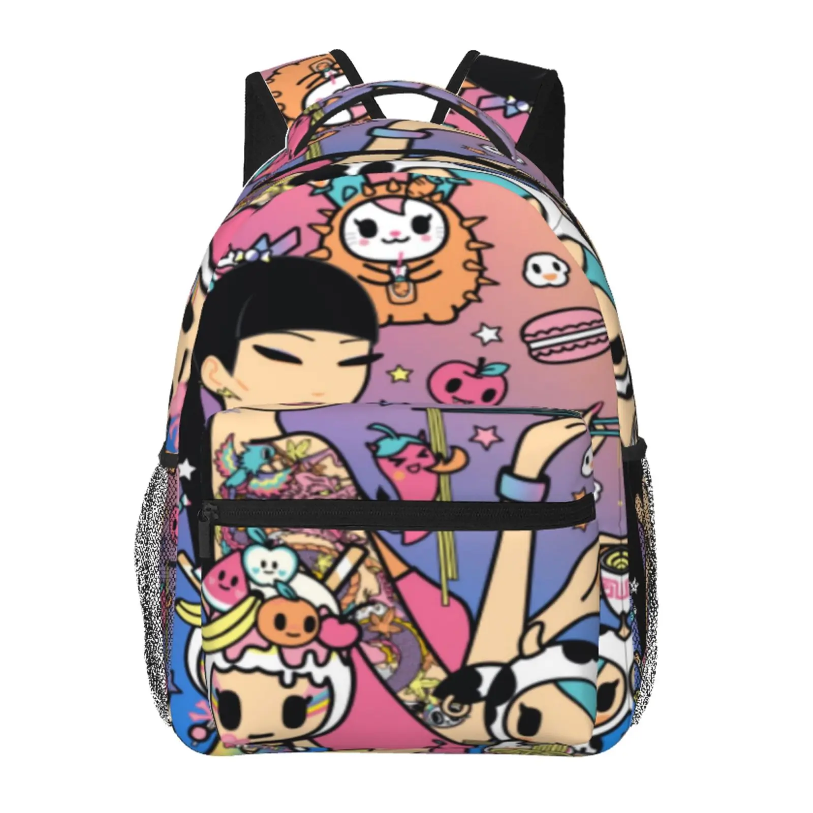 Tokidoki Backpack Water-Resistant Large Capacity Tokidoki Travel Daypack for Camping Campus Events Daily Commute, Cartoon Casual Tokidoki Merch Laptop School Bag for Teens Adults & Gift Giving