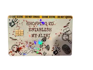 Shopping To Establish My Alibi Credit Card Skin Durable Waterproof Crime Scene Design