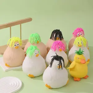 Funny Chicken Squishy Pinch Toy, Soft Slow Rising Squeeze Fidget Toy, Elastic Sensory Stress Relief Desk Toy, 1pc