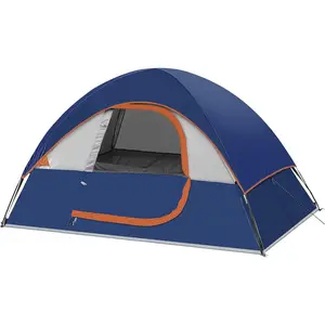 Camping Tent 2-4 Person, Waterproof Windproof Tent with Rainfly Easy Set up-Portable Dome Tents  Camping-